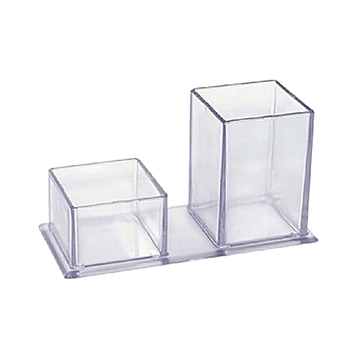 Porta Caneta Duplo - Caneta e Clips Cristal