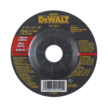 Disco Desbaste Dewalt Metal 4 1/2 x 6,3mm x 7/8