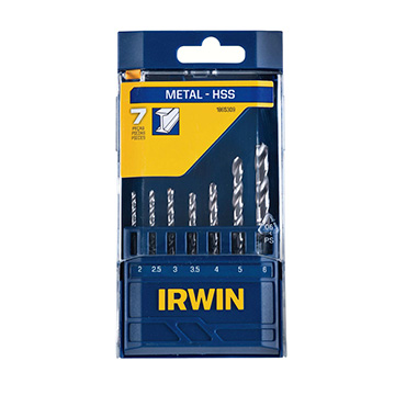Jogo de Brocas Irwin Para Metal 2mm a 6mm 7PÇ