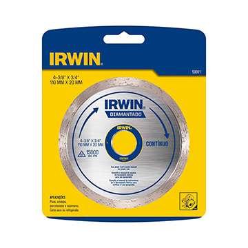 Disco Diamantado Irwin 110x20mm Liso