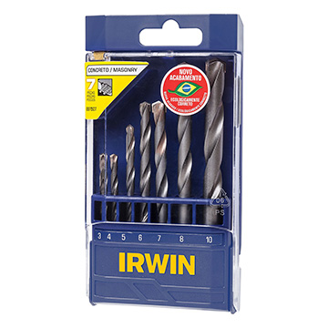 Jogo de Brocas Irwin Para Concreto 3mm a 10mm 7PÇ