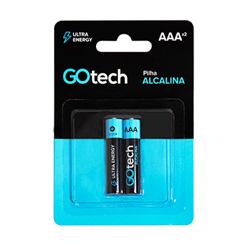 Pilha Alcalina Go Tech AAA LR03 Palito 2UN