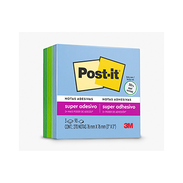 Bloco Adesivo Post-it 3M 76x76mm Cubo Oasis