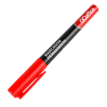 Marcador Permanente Go Office 4mm Vermelho