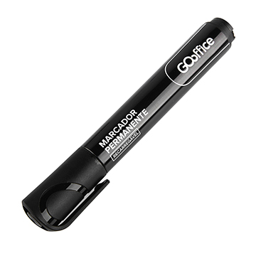 Marcador Permanente Go Office 5,0mm Recarregável Preto