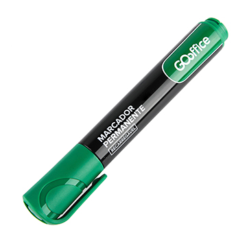 Marcador Permanente Go Office 5,0mm Recarregável Verde
