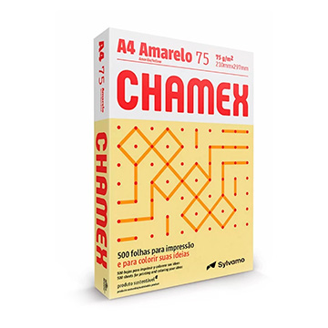 Papel Chamex A4 210x297mm Amarelo 75g PCT 500fls