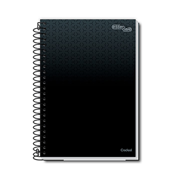 Caderno 1/4 Espiral Capa Dura Credeal 140X202mm 200fls Preto