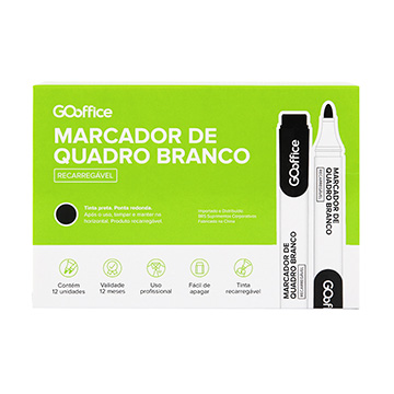 Marcador para Quadro Branco Go Office PT Recarregável CX12UN