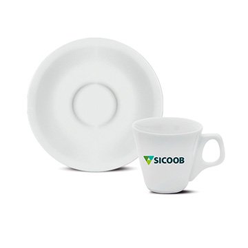Conjunto Xícara Café Expresso Curto Sicoob 80ml CX 12UN