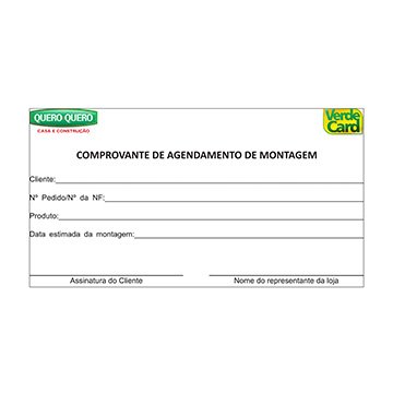 Bloco Comprovante Agendamento Montagem QQ PCT 10UN