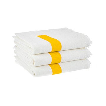 Pano de Chão Branco Tarja Amarela 85g 0,45x0,65m 3 unidades | Profi