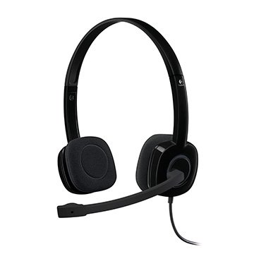 Headset Logitech H151 com fio 3.5mm Preto