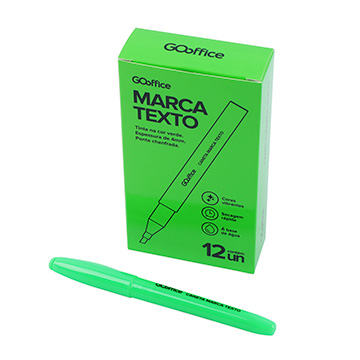 Caneta Marca Texto Go Office Verde CX 12UN