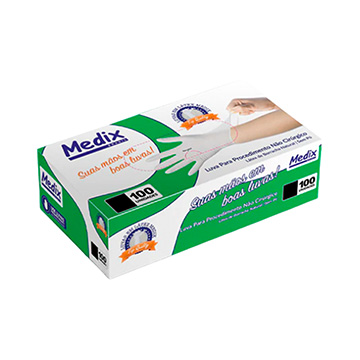 Luva Látex Medix Descartável Procedimento Sem Pó P CX 100UN
