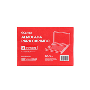 Almofada para Carimbo Go Office Nº 3 Vermelha