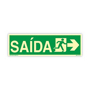 Placa Fotoluminescente Saída Emergência H 50x15cm