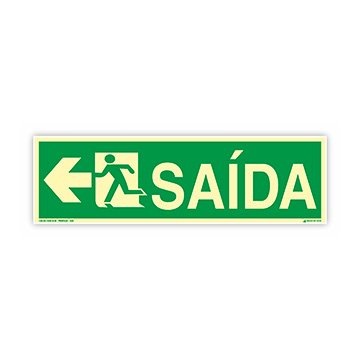 Placa Fotoluminescente Saída Emergência I 50x15cm
