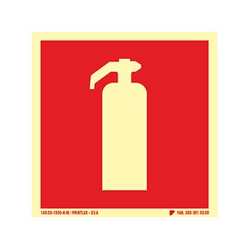 Placa Sinalização Fotoluminescente Extintor Incêndio 20x20cm