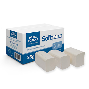 Papel Toalha Interf Softpaper Basic FD 28g CX 2.000UN