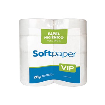 Papel Higiênico Rolo 250m Softpaper Vip FD 28g CX 8UN
