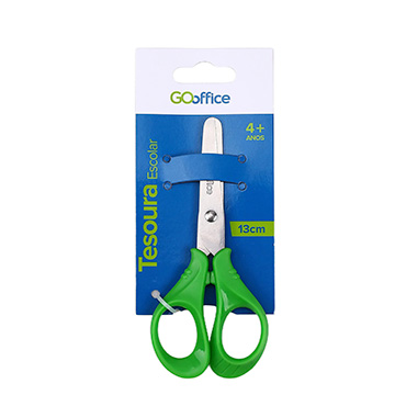 Tesoura Escolar 13cm Ponta Arredondada Go Office