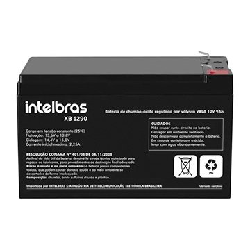 Bateria Chumbo Intelbras XB 1290 VRLA 12V 9,0AH