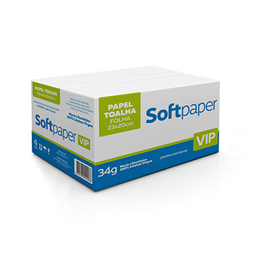 Papel Toalha Interf Softpaper Vip FD 34g CX 2.400UN