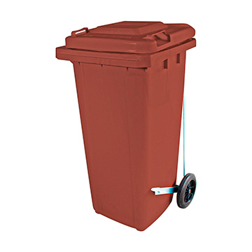 Contêiner Plástico Wite Marrom com Pedal 120L