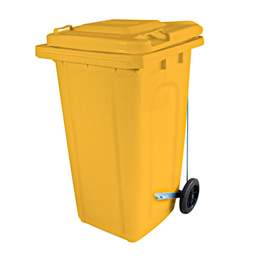 Contêiner Plástico Wite Amarelo com Pedal 240L