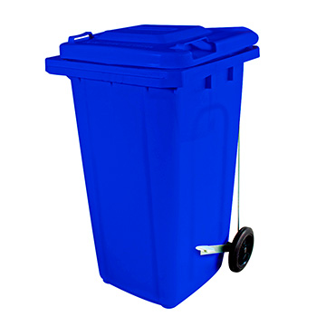 Contêiner Plástico Wite Azul com Pedal 240L