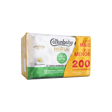 Lenço Umedecido Cotton Baby PCT 200UN