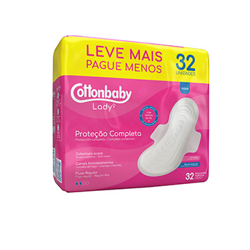 Absorvente Feminino Cotton Baby Gel com Abas PCT 32UN