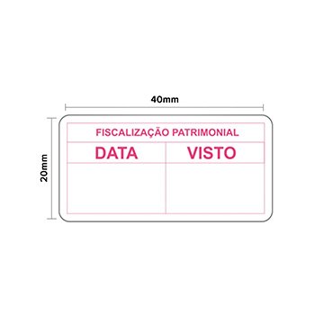 Etiqueta Fiscalização de Patrimônio DPSP PCT 5 UN