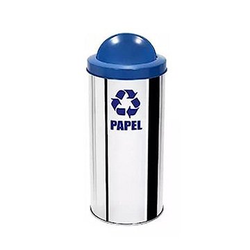 Lixeira Inox Basculante Azul 50L
