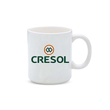 Caneca de Porcelana Branca 330ml Cresol CX 12UN