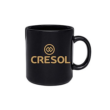Caneca de Porcelana Preta 330ml Cresol CX 12UN