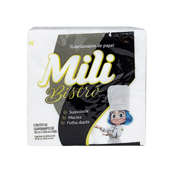 Guardanapo Folha Dupla Mili Bistrô 30x29,5cm 50UN
