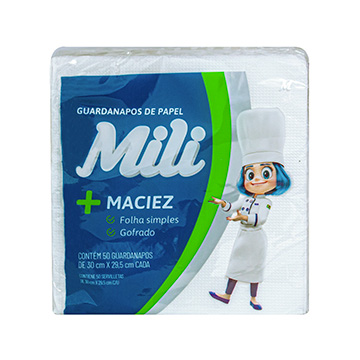 Guardanapo Folha Simples Mili 30x29,5cm 50UN