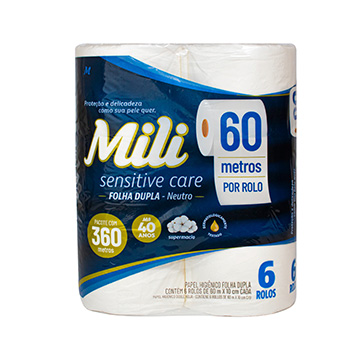 Papel Higiênico Sensitive Care Rolo 60m FD PCT 6UN