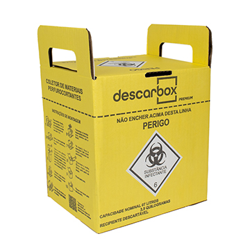 Coletor Perfuro Cortante Descarbox Descartável 7L