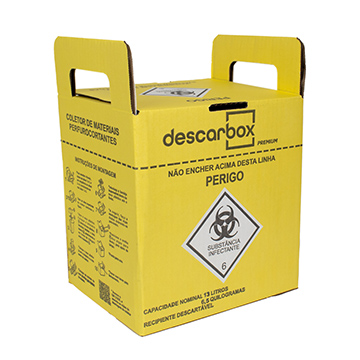 Coletor Perfuro Cortante Descarbox Descartável 13L