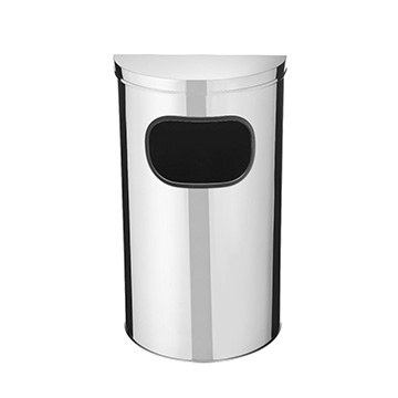 Lixeira Inox Semi Circular com Abertura Lateral 40L