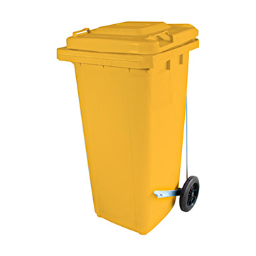 Contêiner Plástico Wite Amarelo com Pedal 120L
