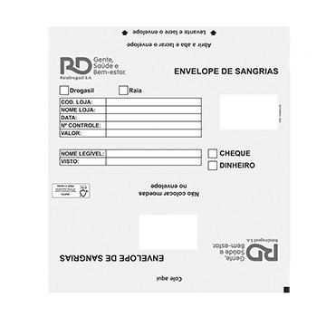 Envelope Dinheiro e Cheque RD PCT 1.000UN