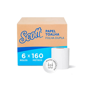 Papel Toalha Rolo Scott Essential 160m FD CX 6UN