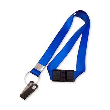 Cordão para Crachá Poliéster 15x850mm Azul Royal PCT 100UN