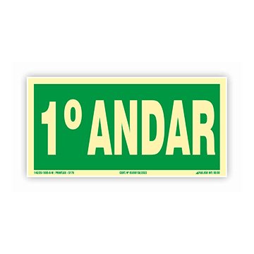 Placa Fotoluminescente Pavimento A - 1º andar - 24x12cm