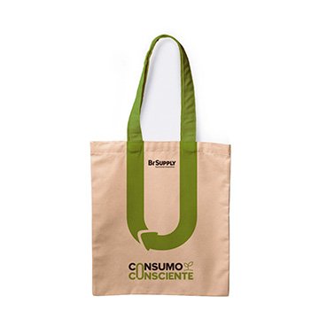 Sacola Ecobag em Algodão Cru Consumo Consciente