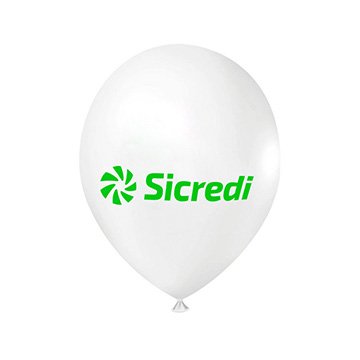 Balão Sicredi 8" Branco PCT 100UN